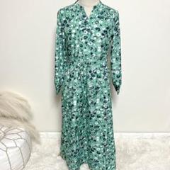 テチチ テラス フラワープリントドレス ロングワンピース グリーン花柄 F