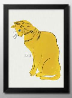 15396■ポスター アート 絵画『ウォーホル　猫　ネコ』A3 マット紙