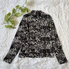 【HIROKO BIS】 レディース 長袖Tシャツ (M) 総柄 モノトーン