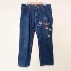 シナコバ　デニムパンツ　クロップド丈　大きめサイズ　92 ジーンズ　ジーパン　紺