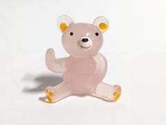 ガラス細工　ピンクくま