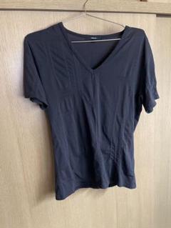 SHELLAC 黒 Vネック Tシャツ