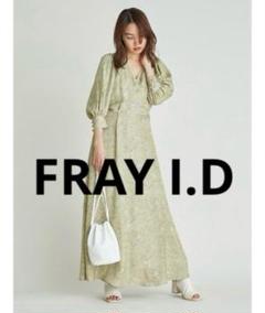 フレイアイディー♡コンビネーションレースロングワンピース グリーン ベージュ FRAY I.D（フレイ アイディー）コンビネーションレースフレ