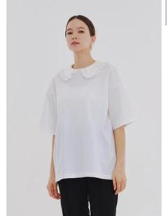 yori フロッキードットカラーtee ブラック フロッキードット丸襟Tee | all item| yori