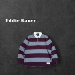 Eddie Bauer エディーバウアー ラガーシャツ 長袖 ボーダー 古着