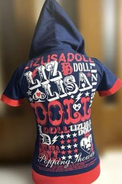 LIZ LISA DOLL フード付きパーカー ネイビー 平成レトロ 英字 S