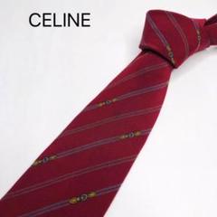 【極美品】CELINE セリーヌ ネクタイ レッド 赤 ブランドロゴ トリオンフ CELINE(セリーヌ) / ネクタイ/シルク/RED/メンズ | 中古品の販売