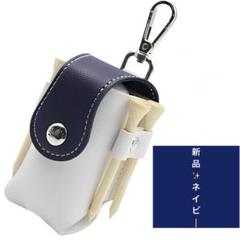 【新品✨️】ゴルフボールケース 軽量 PUレザー プレゼントにも❗️ ネイビー