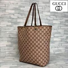 美品/希少✨GUCCI トートバッグ　GGキャンバス　レザー 148✨美品✨GUCCI グッチ トートバッグ GGキャンバス レザー