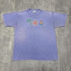 90s USA製 アルバ島　太陽　ヤシの木　Tシャツ　フェード　海　ヨット