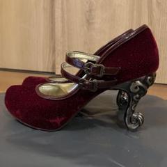 ANNA SUI 厚底ベロアパンプス　ワイン色　24㎝ m21287034512_1.jpg?1681893417