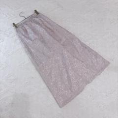 GRL グレイル スカート 花柄 薄いピンク ロングタイトスカート 光沢