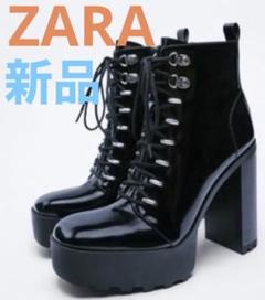 ZARA ヒールショートブーツ　新品未使用 太ヒールショートブーツ - ブラック | ZARA Japan / 日本