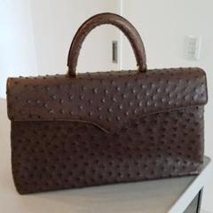 【未使用級】GARBO　ガルボ　ハンドバッグ　オーストリッチ　フラップ　カデナ付 モードカオル MODE KAORU オーストリッチ ハンドバッグ モード
