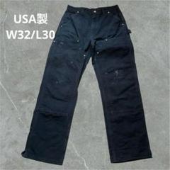 カーハートCarhartt w31 ダブルニー ブラック USA製　フェード USA製carhartt ダブルニー ペインターパンツ フェード ブラック