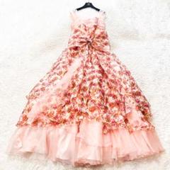 極美品♡エメ カラードレス ローズ 背中編み上げ　リボン付 チュール ピンク 極美品♡エメ カラードレス ローズ 背中編み上げ リボン付