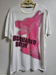 DSQUARED2 ピンク犬シルエット Tシャツ Lサイズ