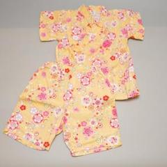 ジンベイ 女の子用 花柄 甚平セット100サイズ 上下セット A-7.16