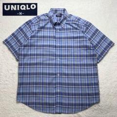 90s OLD UNIQLO ボタンダウン 半袖シャツ チェックシャツ 紺タグ