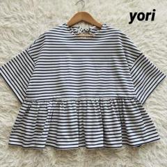 美品　yori ヨリ　tシャツ カットソー　フリル　白 2025年最新】Yori レディース 半袖(Tシャツ) Tシャツ