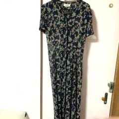 ALIZZA ネイビー 花柄 半袖 シャツワンピースのサムネイル