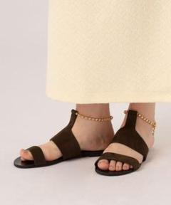 美品/LAOCOONTE/ボールチェーンフラットサンダル/37