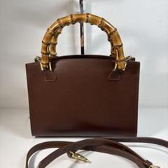 美品⭐︎MAURIZIO TAIUTI バンブーハンドルショルダーバッグ