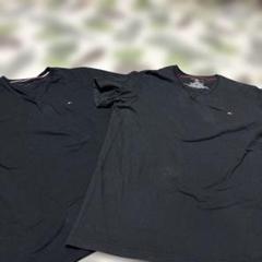 TOMMY HILFIGER ブラック Vネック Tシャツ 2枚セット　３ L