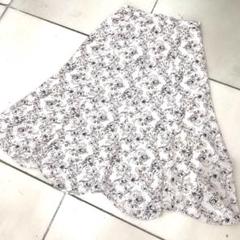 stola ストラ 花柄 フレア ロングスカート 極美品 ホワイト 38