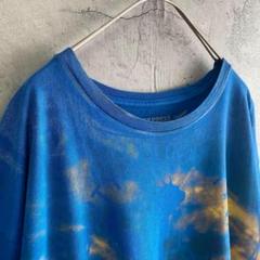 古着 アメリカ輸入 プリント Tシャツ 半袖 XLサイズ 青色 アート