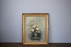 英国アンティークサイン入り肉筆絵画/静物画/油絵/西洋額絵/油彩76-191-2 英国アンティークサイン入り肉筆絵画/静物画/油絵/西洋額絵/油彩