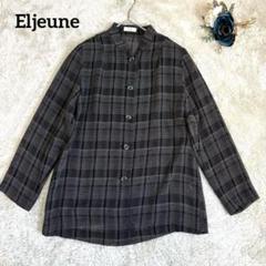 【エルジェンヌ】Eljeune チェック柄Yシャツ 長袖 薄手素材