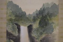 真作/須磨対水/須磨對水/那智の瀧/瀑布図/桐共箱付/布袋屋掛軸HH-554 真作/須磨対水/須磨對水/那智の瀧/瀑布図/桐共箱付/布袋屋掛軸HH