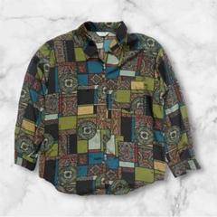 vintage 長袖シャツ　柄シャツ　メンズ