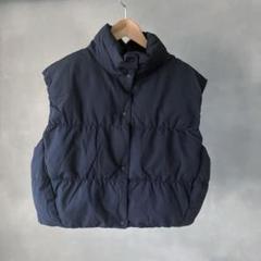 新品未使用品♡UNIQLO C ダウンクロップドベスト 新品タグ付》UNIQLO：C ダウンクロップドベスト 黒 S ①