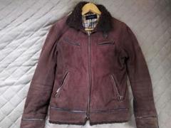 バーバリーブラックレーベル　ラムレザージャケット　シングルライダース　ブラウンM BURBERRY BLACK LABEL ラムレザー シングル ライダース