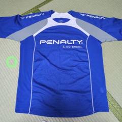 【美品】PENALTY ブルー.グレーサッカーシャツ 半袖Tシャツ Ｏ