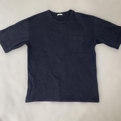GU メンズ　Lサイズ　ネイビー Tシャツ ポケット付き