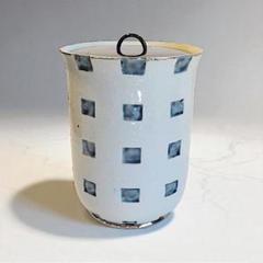 秋玲子 作 水指 茶道具 専用箱付き 白と青の格子模様 秋玲子 作 水指 茶道具 専用箱付き 白と青の格子模様 - メルカリ