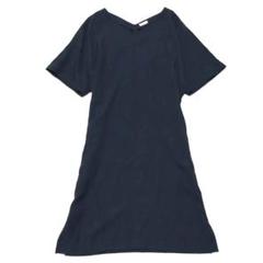 FRAY I.D ロングワンピース 半袖 リネン混 Vネック ストレッチ