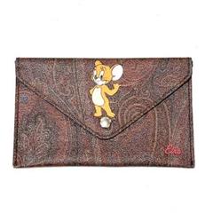 ま*さ様 エトロ × トムとジェリーコラボ クラッチバッグ ペイズリー レザー ま*さ様 エトロ × トムとジェリーコラボ クラッチバッグ