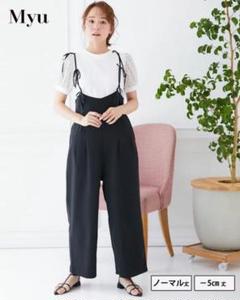 Myu リボン付きキャミロンパース ブラック