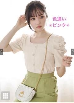 スクエアネック パワショル トップス