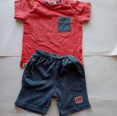 95サイズ キッズ Tシャツ 短パン 夏服 レッド ブルー 無地