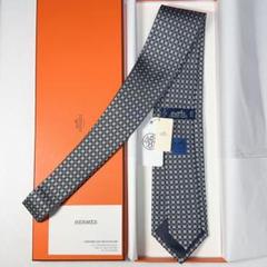 【新品未使用】HERMES エルメス ネクタイ 幾何学模様 ブラック
