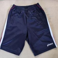 asics ネイビー ショートパンツ