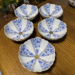 大聖寺伊万里　菊割小皿5枚　幅約11㎝　東Y7-0508① 大聖寺伊万里菊割小皿5枚幅約11㎝東Y7-0508①
