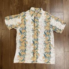 90s Hawaiian Aloha Tropical アロハシャツ半袖白総柄M