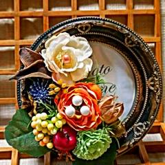 仏花⭐︎LEDライト付き糸玉アレンジ⭐︎お供え花⭐︎お彼岸