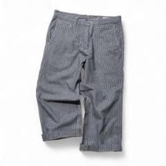 MHL. ヒッコリーパンツ ストライプ リネン混 コットン